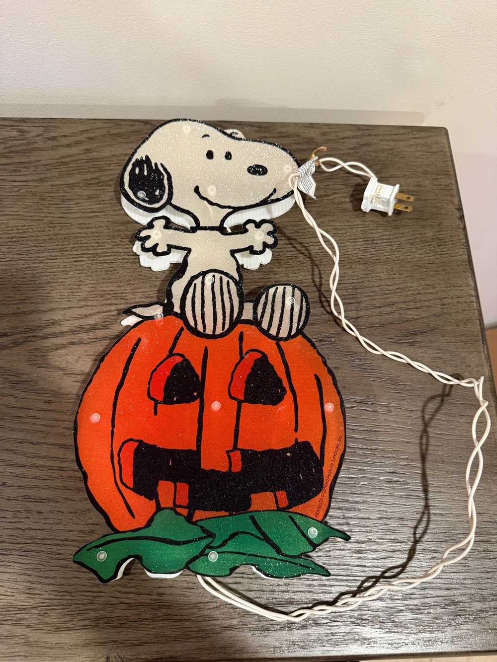 Peanuts Snoopy Halloween Pumpkin Lighted Sculpture 15” 60th Anniversary - Works